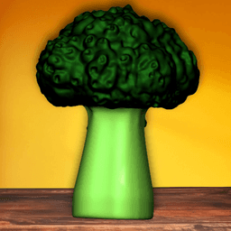 Brainy Broccoli Garden Veggie Funny Figurine 3d model