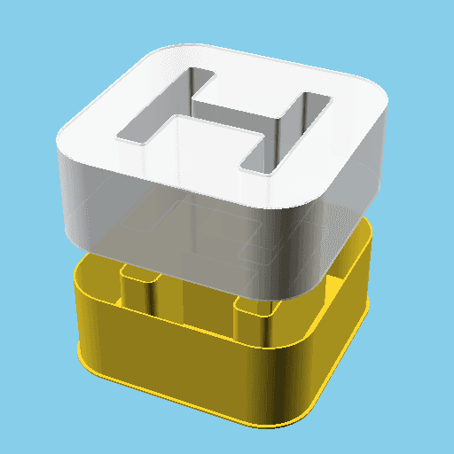Hospital logo (Square with a letter 'H'), nestable box (v1) 3d model