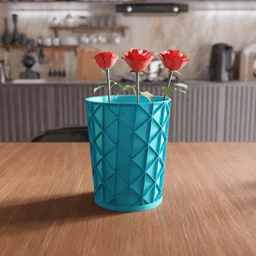 Geometric Lattice Texture Storage Vase 3d model