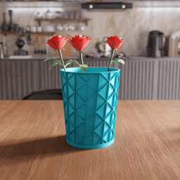 Geometric Lattice Texture Storage Vase 3d model