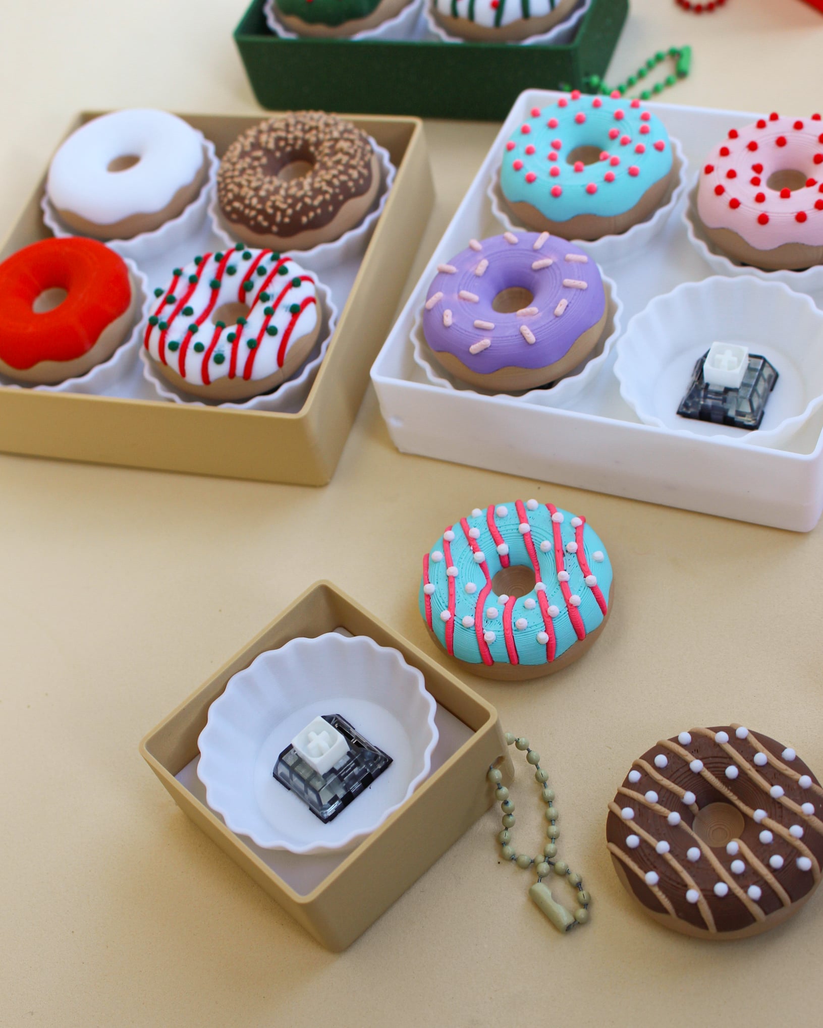 Donut Clickers Collection, Keychain, 3D Fidget Toy 3d model