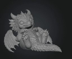 Bluebell Baby Dragon STL File for 3D Print 3d model