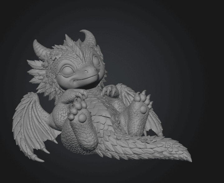 Bluebell Baby Dragon STL File for 3D Print 3d model
