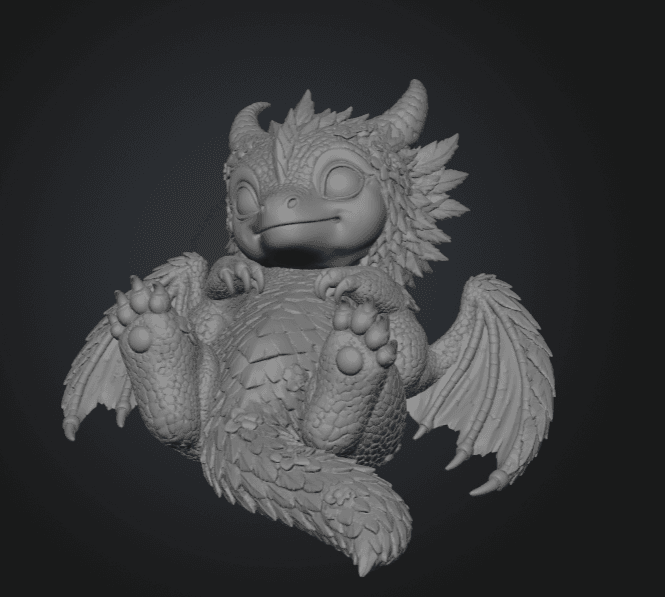 Bluebell Baby Dragon STL File for 3D Print 3d model
