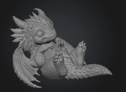 Bluebell Baby Dragon STL File for 3D Print 3d model