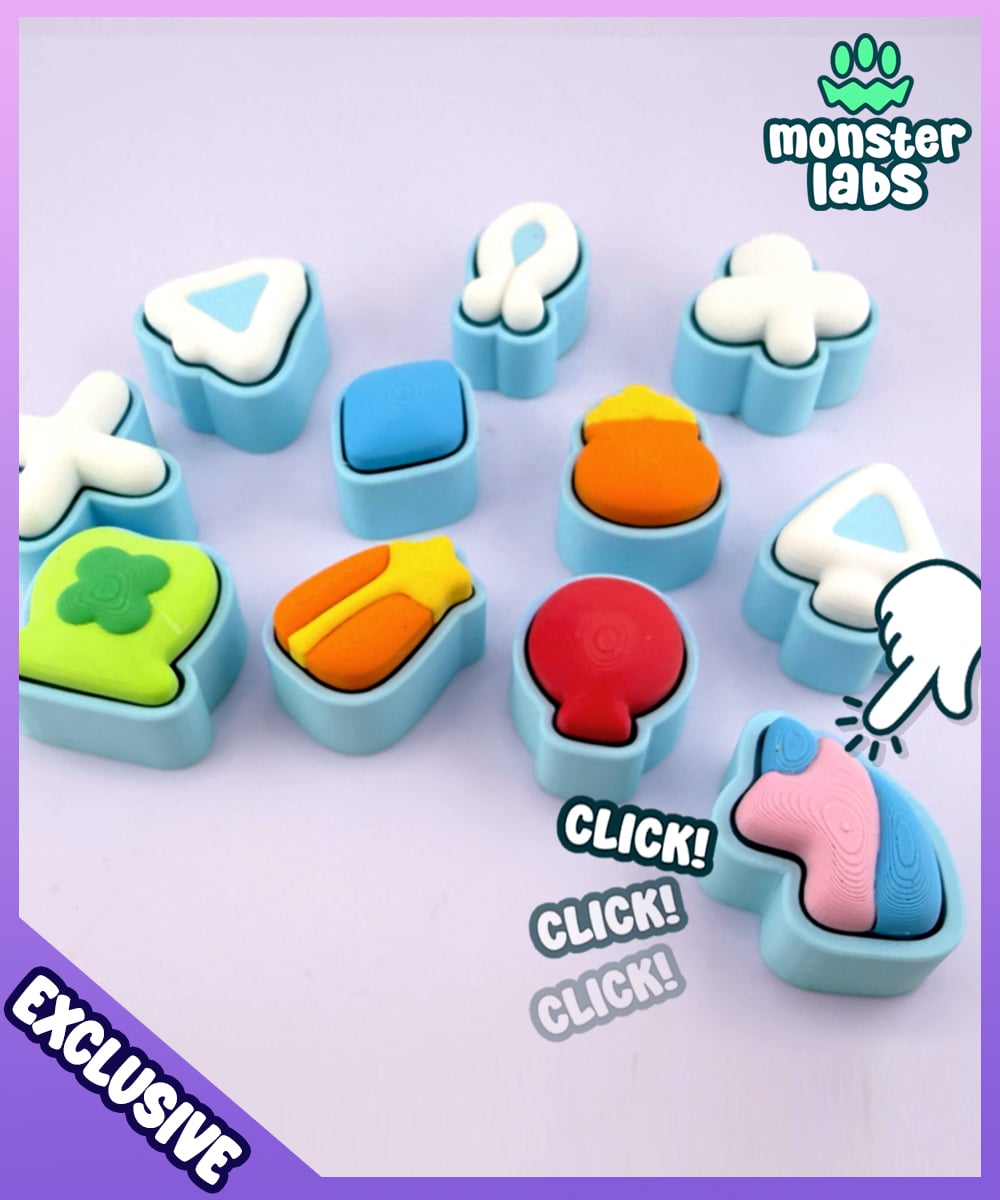 EXCLUSIVE: Lucky Charms Fidget Clicker Keychain Bundle #2 3d model