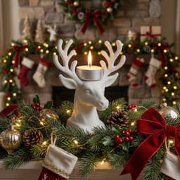 Reindeer Tea Light Holder | Festive Sculptural Christmas Candle Decor 3d model