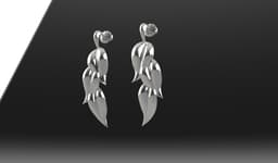 Three Leaves Earring 3d model