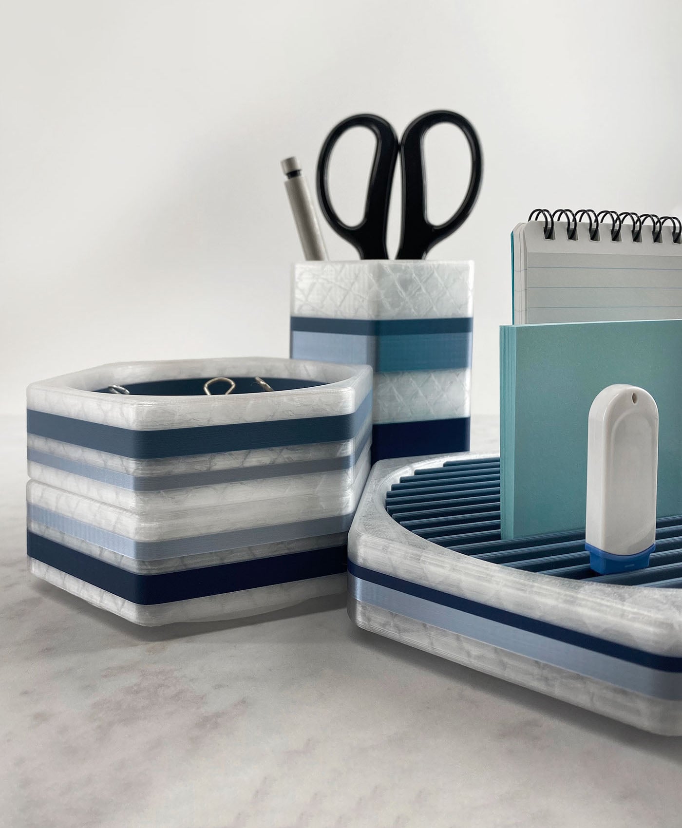 Desk Accessories Modular Stacking Desk Organizer Set with Pencil Cup 3d model