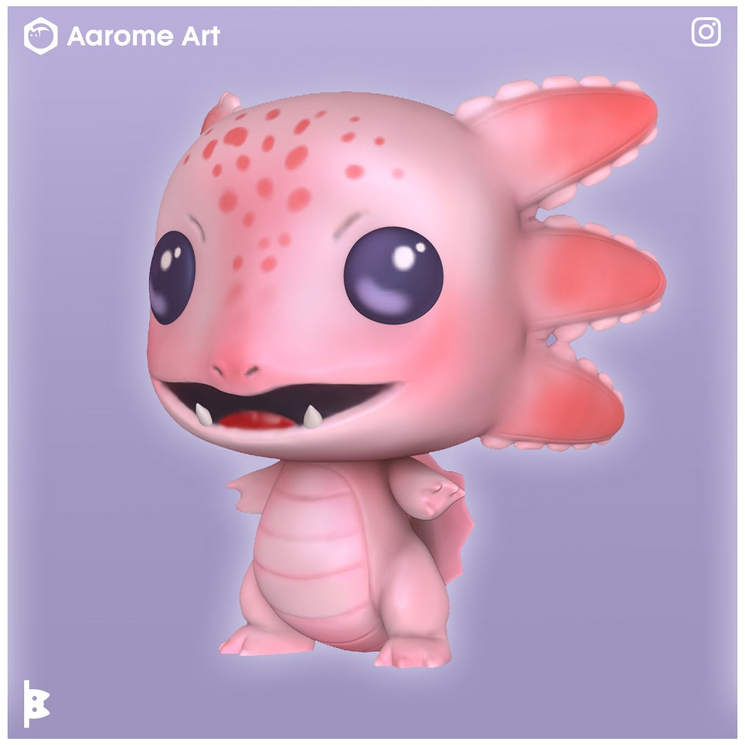 Axolotl Funko 3d model