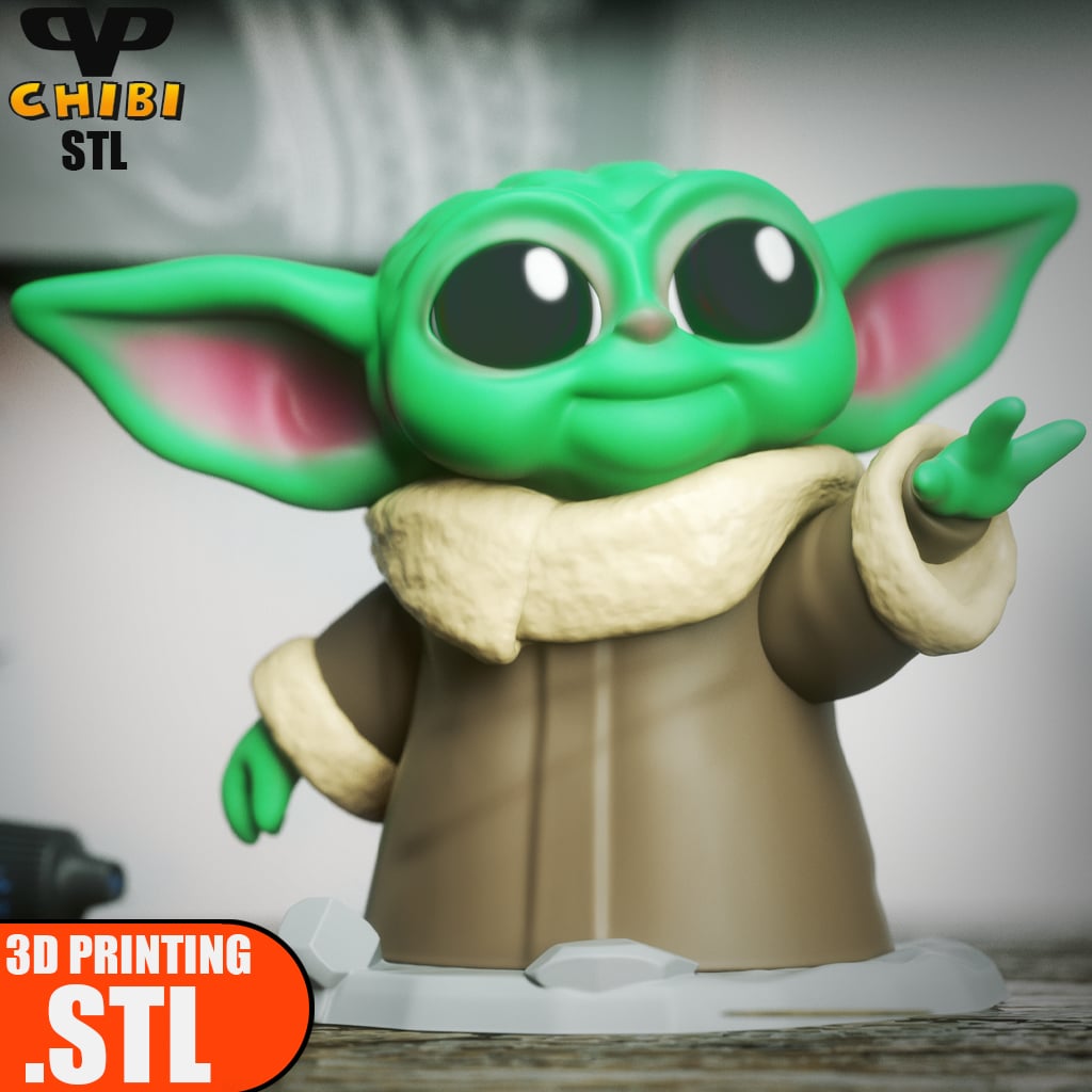 Grogu Chibi STL for 3D Printing ChibiSTL 3DXM 3d model