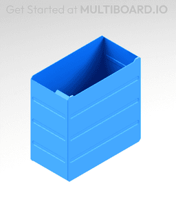 4x4x2 LU - Labelled - MultiBin Simple Drawer 3d model