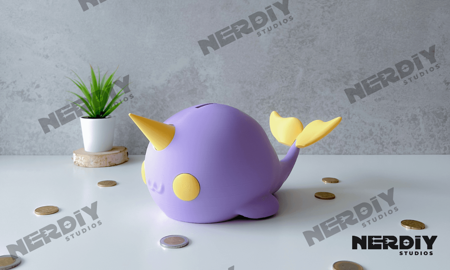 Narwhal Piggy Bank 3d model