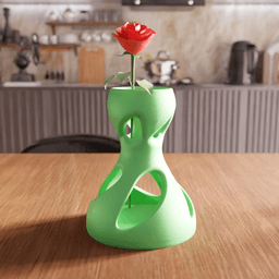 Organic Hourglass Cutout Vase 3d model