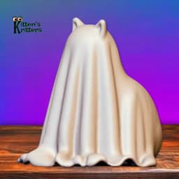 Hidden Kitten Halloween Kitty Figruine Ghost Cat 3d model
