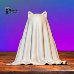 Hidden Kitten Halloween Kitty Figruine Ghost Cat 3d model