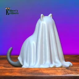 Hidden Kitten Halloween Kitty Figruine Ghost Cat 3d model