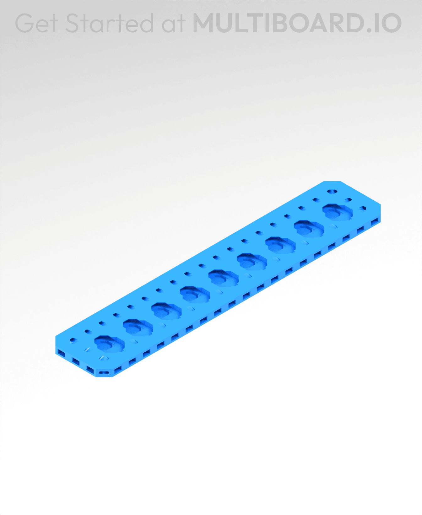 10x2 MU - Point Hole MU - MultiBoard Plate 3d model