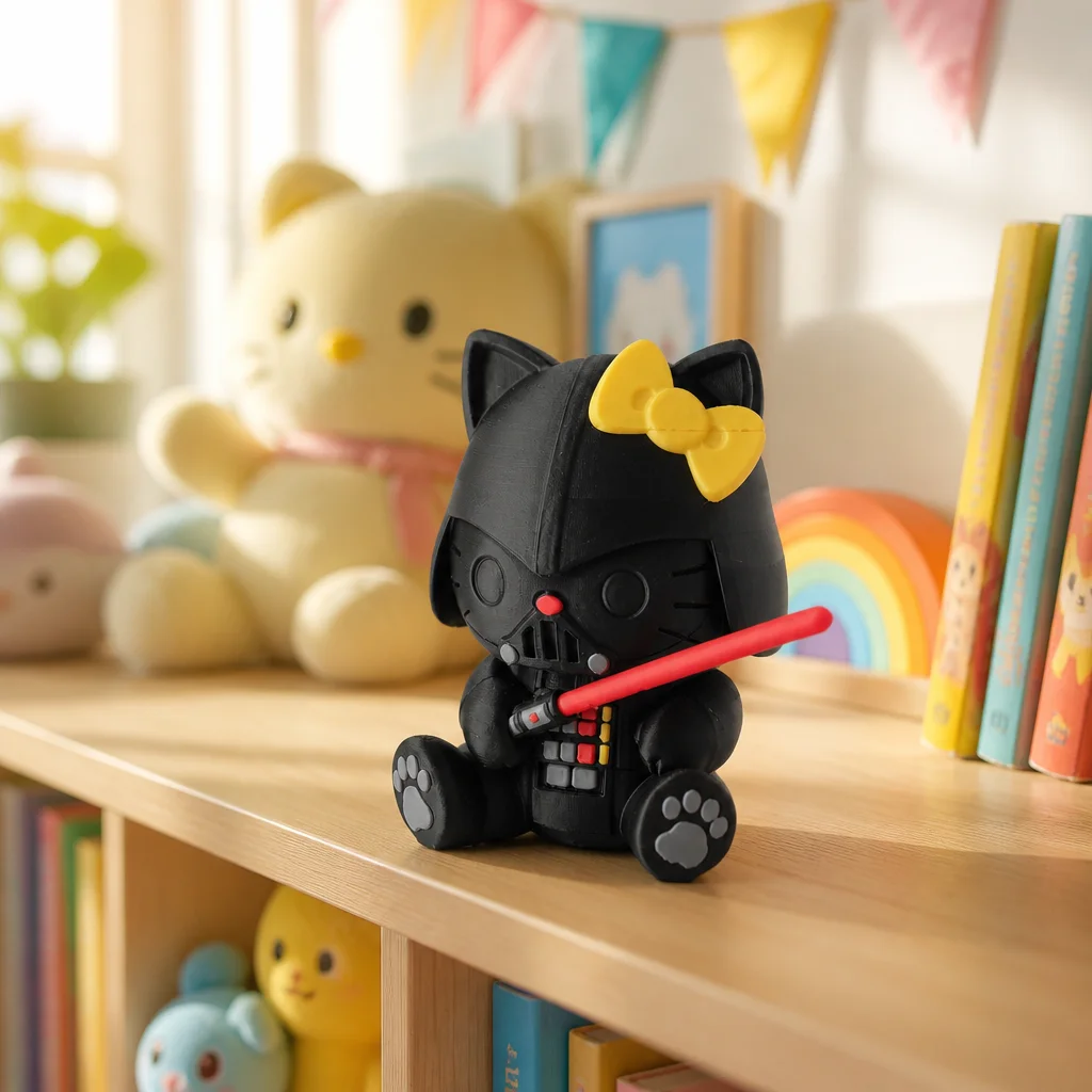 Adorable Hello Kitty Darth Vader Figurine 3d model