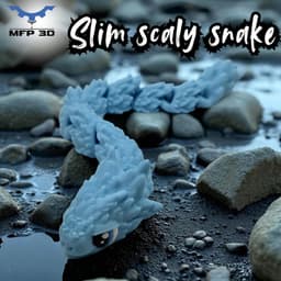 ARTICULATED SLIM SCALY SNAKE MFP3D -NO SUPPORT - PRINT IN PLACE - SENSORY TOY - FIDGET 3d model