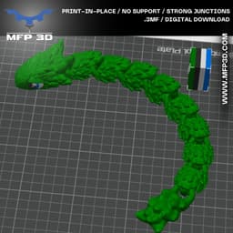 ARTICULATED SLIM SCALY SNAKE MFP3D -NO SUPPORT - PRINT IN PLACE - SENSORY TOY - FIDGET 3d model