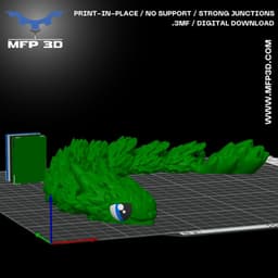 ARTICULATED SLIM SCALY SNAKE MFP3D -NO SUPPORT - PRINT IN PLACE - SENSORY TOY - FIDGET 3d model