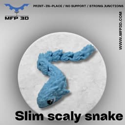 ARTICULATED SLIM SCALY SNAKE MFP3D -NO SUPPORT - PRINT IN PLACE - SENSORY TOY - FIDGET 3d model
