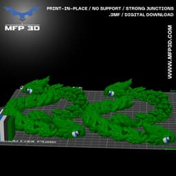 ARTICULATED SLIM SCALY SNAKE MFP3D -NO SUPPORT - PRINT IN PLACE - SENSORY TOY - FIDGET 3d model