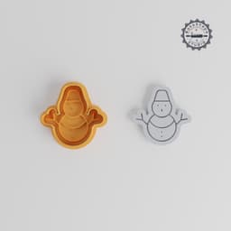 Snowman Cookie Cutter & Stamp Set, 6 Pcs, Xmas Winter Snowman, Sizes S/M/L, Perfect for Fondant & Cookies PRODUCT_4957 3d model