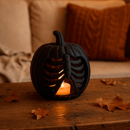 PUMPKIN WITH SPINE - TEALIGHT / HALLOWEEN DECOR / GOTHIC DECOR / HOMEDECOR 3d model