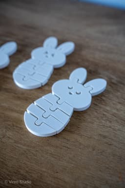 FlexiBuns - 3-Pack Flexible Bunny Keychain Bundle For Easter (Support-Free) 3d model