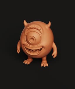 Mike Wazowski STL | Monster Figure 3D Print | Stylized Character 3d model