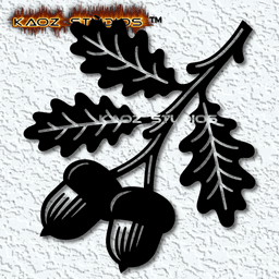 acorn branch wall art oak tree wall decor 2d art 3d model