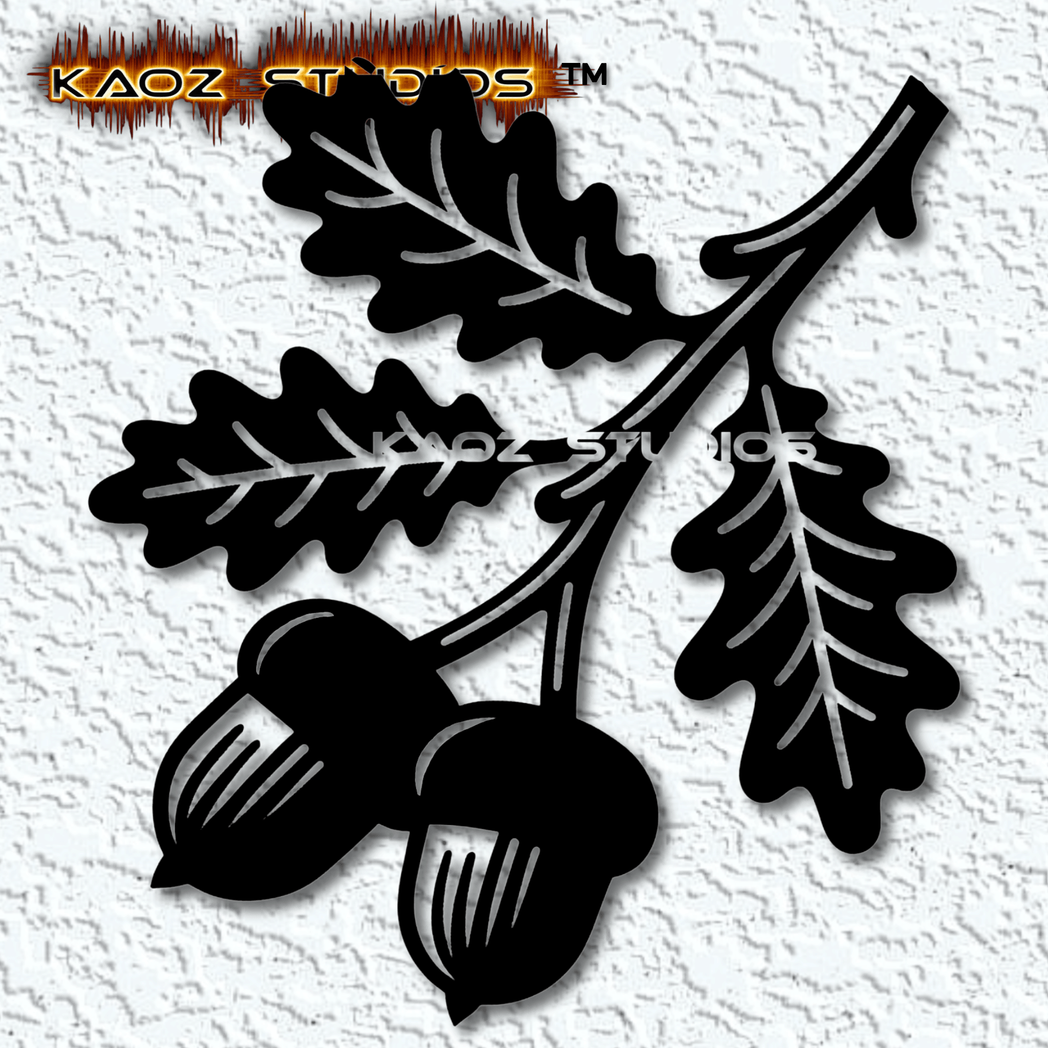 acorn branch wall art oak tree wall decor 2d art 3d model