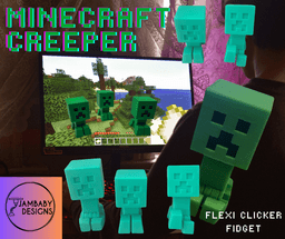 Minecraft Creeper Flexi Clicker Fidget 3d model