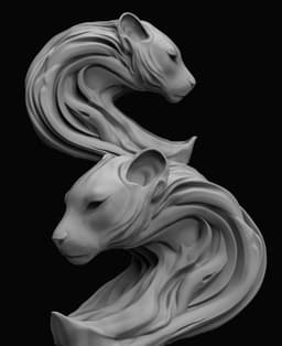 Abstract Lion/Cheetah Head – Modern 3D Print Decor 3d model