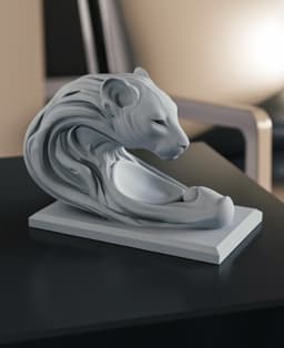 Abstract Lion/Cheetah Head – Modern 3D Print Decor 3d model