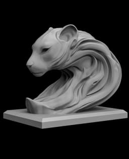 Abstract Lion/Cheetah Head – Modern 3D Print Decor 3d model