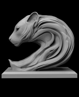 Abstract Lion/Cheetah Head – Modern 3D Print Decor 3d model