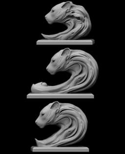 Abstract Lion/Cheetah Head – Modern 3D Print Decor 3d model