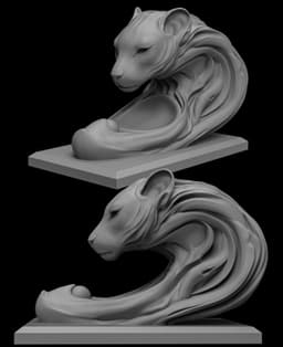 Abstract Lion/Cheetah Head – Modern 3D Print Decor 3d model