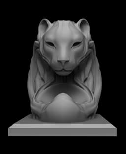 Abstract Lion/Cheetah Head – Modern 3D Print Decor 3d model