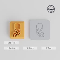 Virgo Stamp Tile Set, 5 Sizes, Zodiac Maiden Design for Clay, Cookies & Fondant PRODUCT_2539 3d model