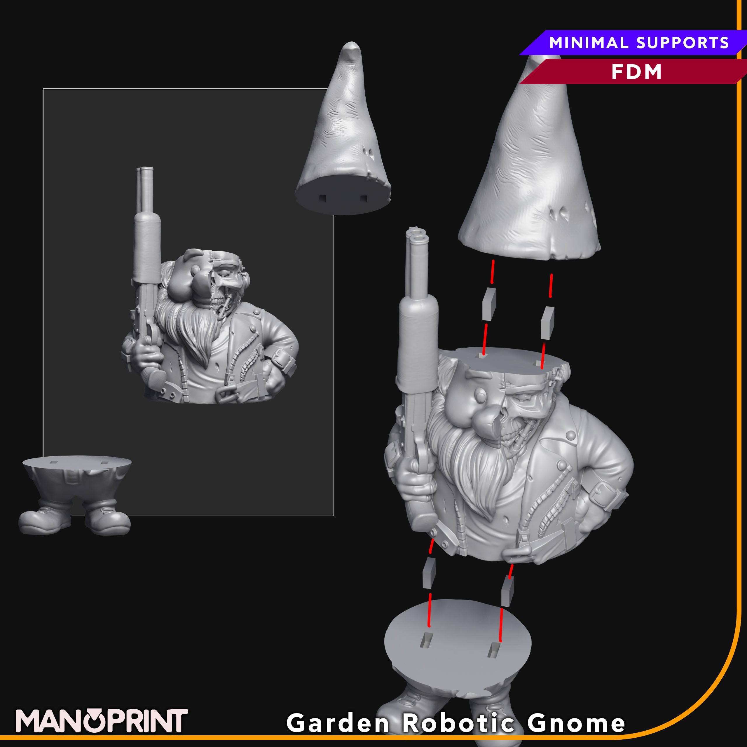 Robotic Gnome for your Garden 3d model