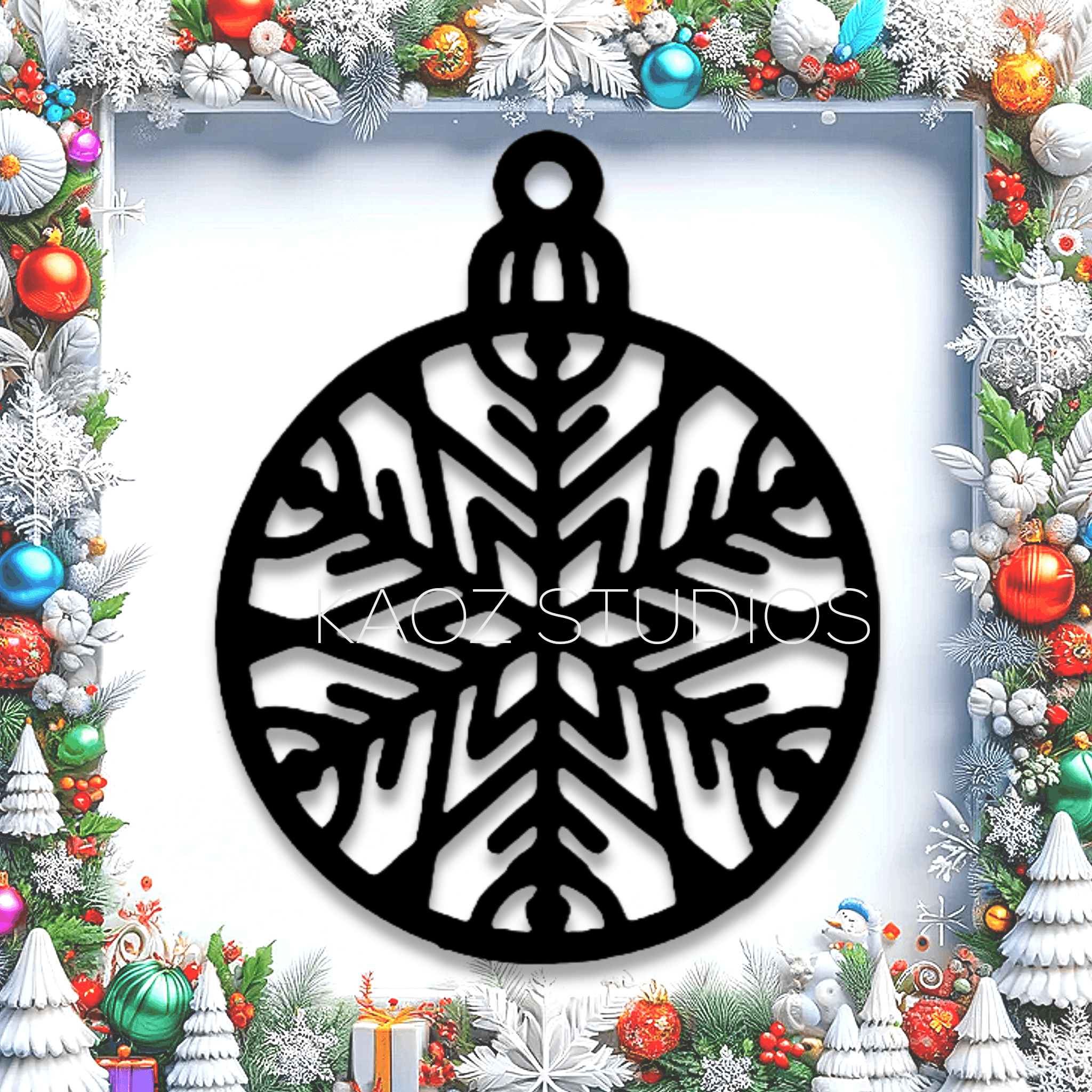 CHRISTMAS ORNAMENT wall art Christmas wall decor Holiday decoration 2d art 3d model