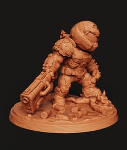 Chibi Doom Slayer STL | Gaming 3D Print | Demon Diorama 3d model