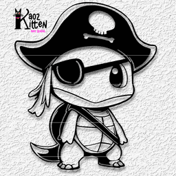 pirate squirtle wall art pokemon decor 3d model