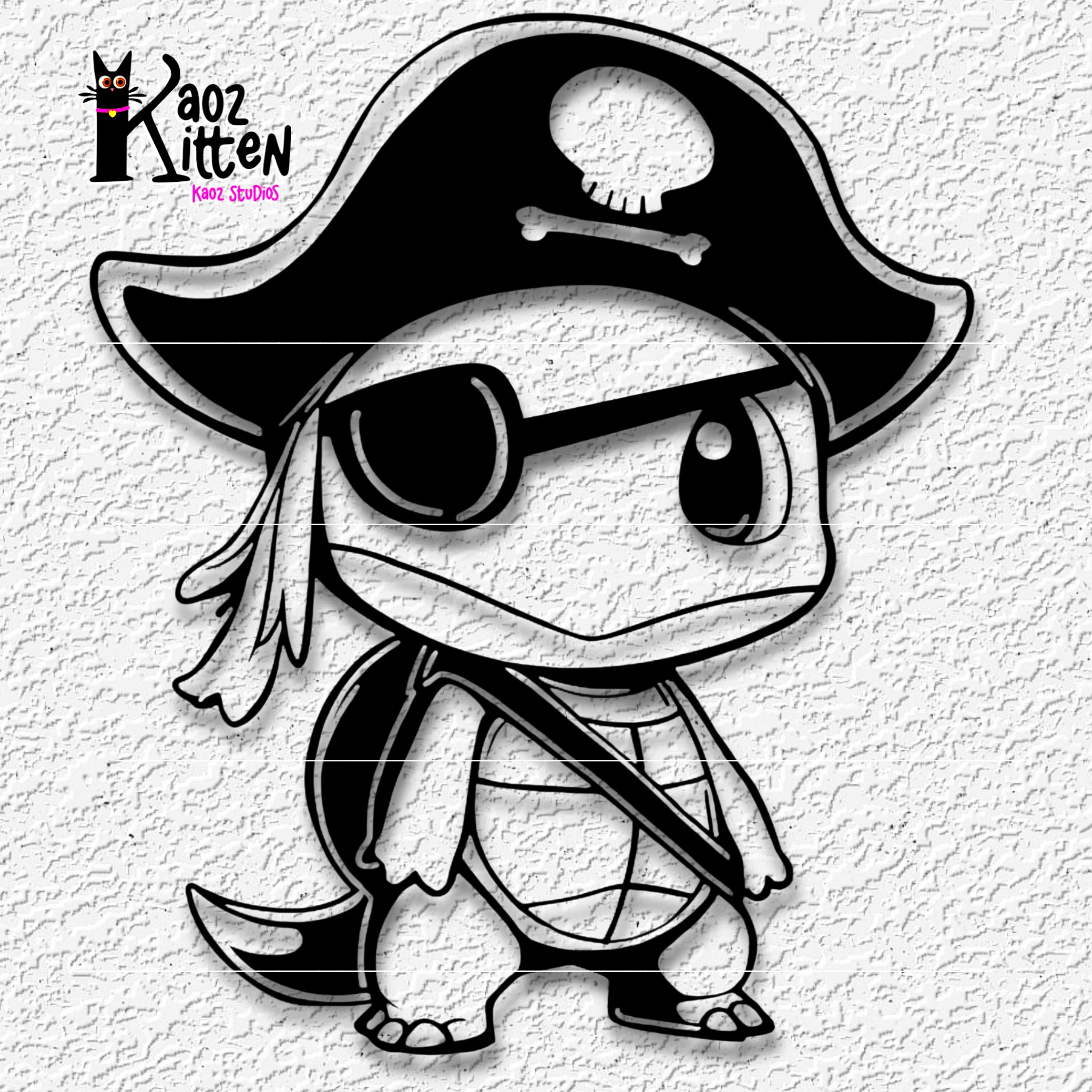 pirate squirtle wall art pokemon decor 3d model