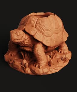 Realistic Tortoise Pot STL | Animal 3D Print | Planter 3d model