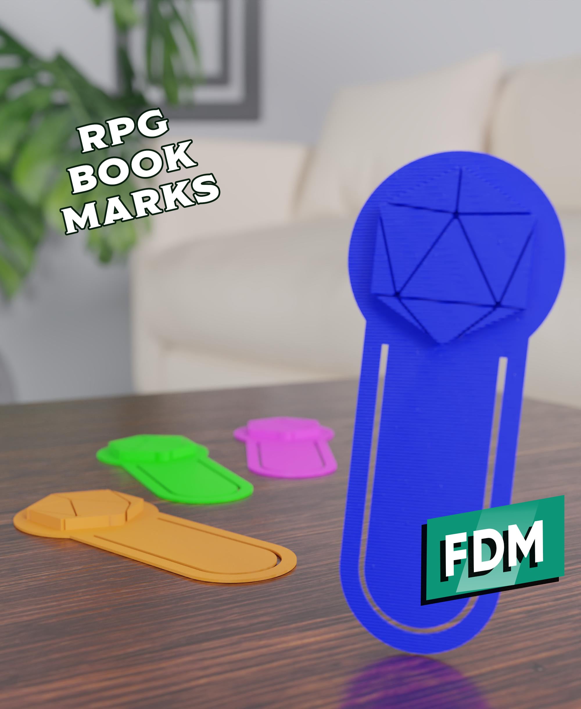 RPG - D20 Bookmarks 3d model
